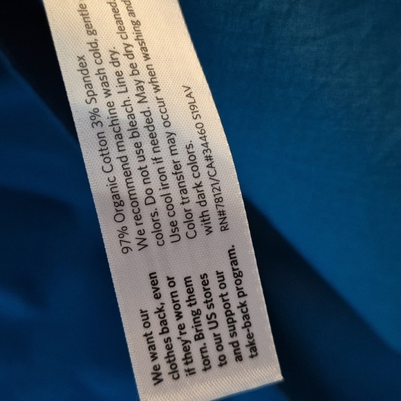 NWT Eileen Fisher Teal Short Sleeve Cuffed Keyhole Button Closure Top Size XL - Picture 6 of 6